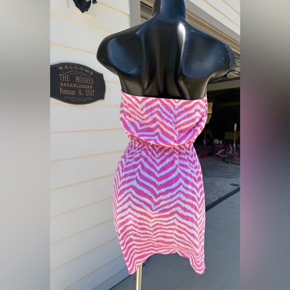 Lilly Pulitzer Windsor Zebron Strapless Mini Tropical Pink Sz XS - Picture 3 of 6